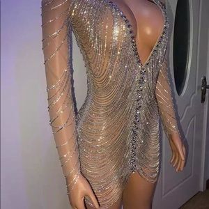 RHINESTONE CHAIN DRESS birthday special occasion